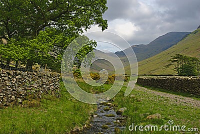 Sty Head and Fogmire Beck from Wasdale Head, Cumbria, Lake District National Park, England, UK Stock Photo