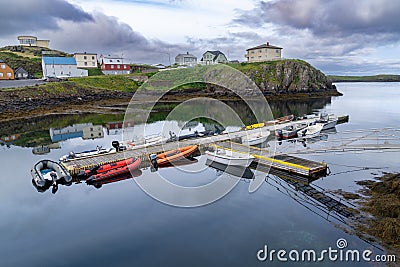 Colorful homes and buildings in the harbor in Stykkisholmur, Iceland on the Snaefellsnes Editorial Stock Photo