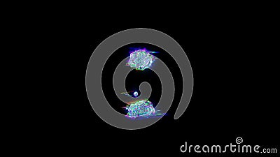 Style cybernetical blue distorted font - colon on black, isolated - object 3D rendering Stock Photo