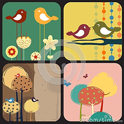 Of style design greeting cards Vector Illustration