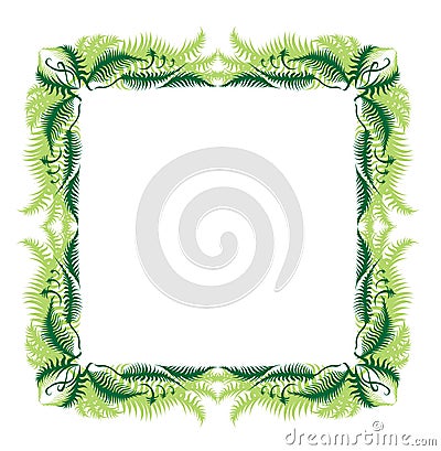 Style Fern Frame Vector Illustration