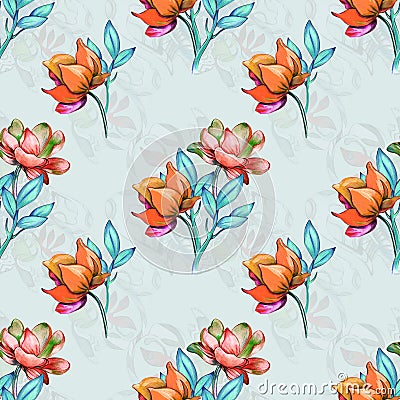 Style flowers for pattern Stock Photo