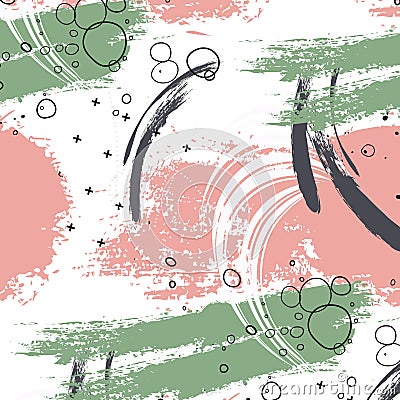 Style grunge abtract green pink background. Dirty distressed modern illustration. Damages splashed messy texture Vector Illustration