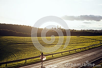 Lady Having Fun On A Lonely Road Tea Farm Leaves Plantation In Kiambu County Kenya East Africa n Editorial Stock Photo