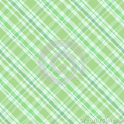 Style pattern plaid seamless irish watercolor green Vector Illustration