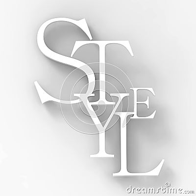 Style Sign on the whiye background. Cartoon Illustration