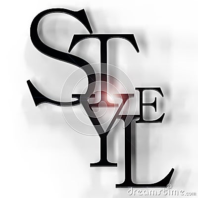 Style Sign on the whiye background. Cartoon Illustration