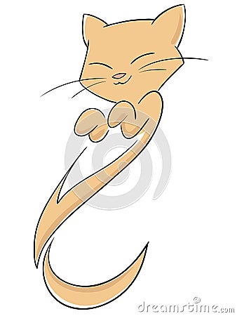Styled cute abstract cat Vector Illustration