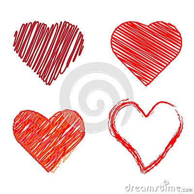 Styled heart collection (vector) Vector Illustration