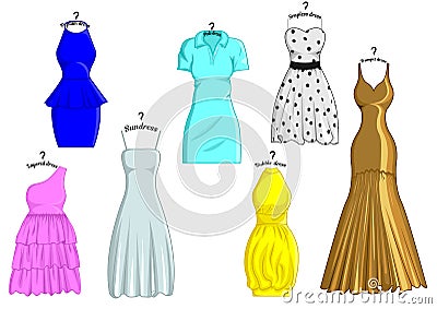 Styles of dresses Vector Illustration