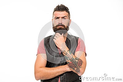 Styling beard and moustache. Fashion trend beard grooming. Facial hair treatment. Masculinity brutality and beauty Stock Photo