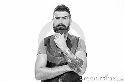 Styling beard and moustache. Fashion trend beard grooming. Facial hair treatment. Masculinity brutality and beauty Stock Photo