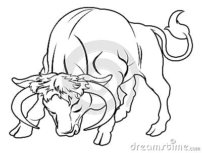 Stylised bull illustration Vector Illustration