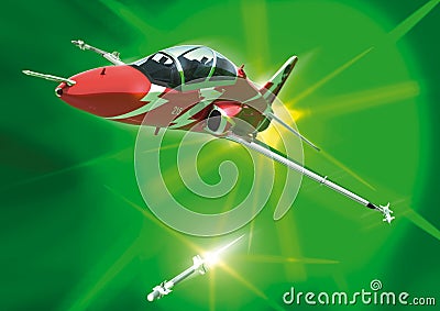 A stylised Hawk, firing a missile Stock Photo