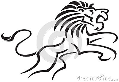Stylised Leaping Lion Stock Photo