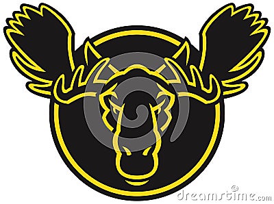 Stylised Moose head logo Stock Photo