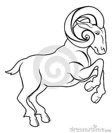 Stylised ram illustration Vector Illustration