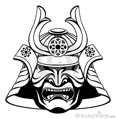 Stylised Samurai Mask Vector Illustration
