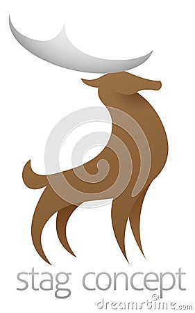 Stylised stag deer Vector Illustration