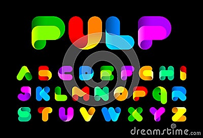Twisted colorful font Vector Illustration