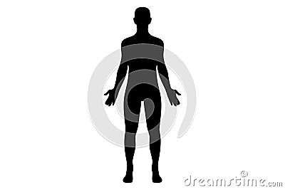 A stylised unisex human figure standing in silhouette Vector Illustration