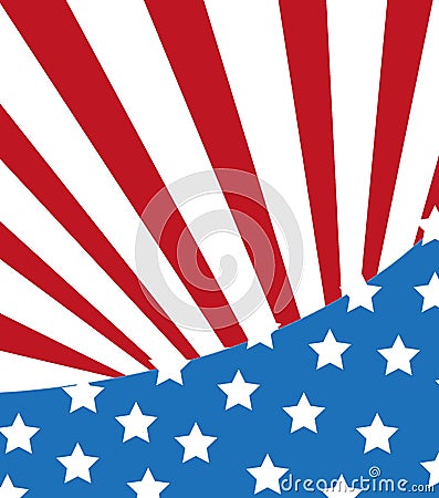 Stylish American Flag Cartoon Illustration