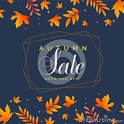 Stylish autumn sale background with falling leaves Vector Illustration