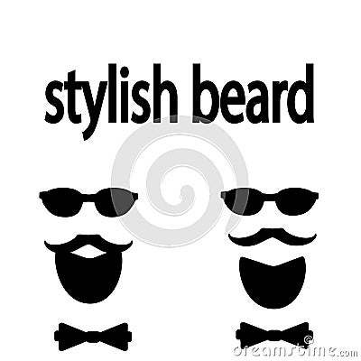 Stylish beard types of beards beard well groomed Vector Illustration