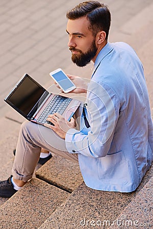 The stylish bearded male Stock Photo