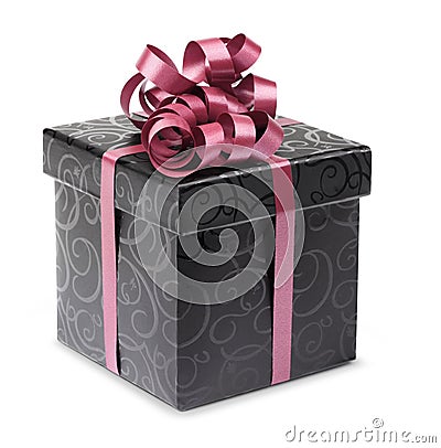 Stylish black present box Stock Photo