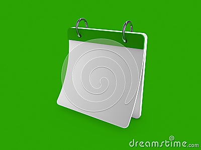Stylish blank calendar or notebook whose blank sheets are fastened with rings. Cartoon Illustration