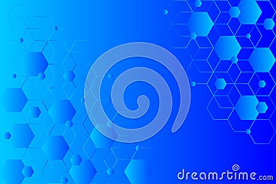 Stylish blue hexagonal abstract background Vector Illustration