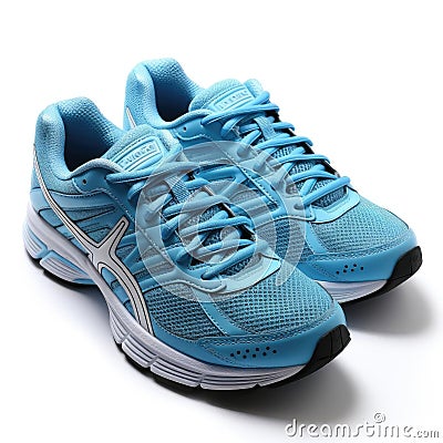 Stylish blue mesh running shoes for summer workouts Stock Photo