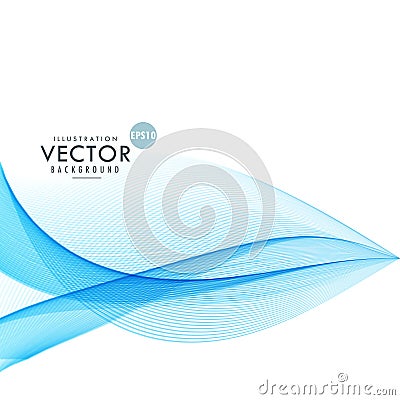 Stylish blue wave lines background Vector Illustration