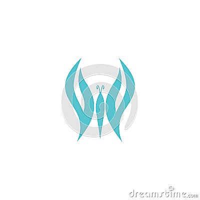 stylish butterfly letter W logo icon Vector Illustration