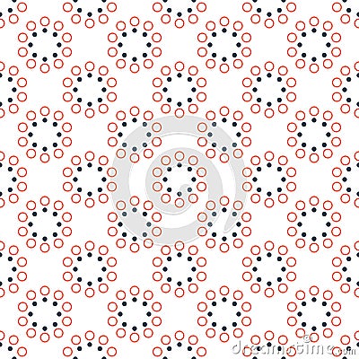 Stylish circle geometric on stripe polka dots monotone on white background seamless pattern vector for fashion fabric and prints Stock Photo