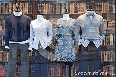 Stylish clothing on window Editorial Stock Photo