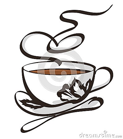 Stylish Coffee Cup Illustration Isolated on white background Vector Illustration