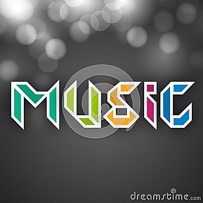 Stylish colorful text of Music. Stock Photo