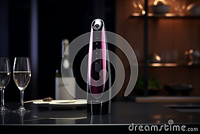 Stylish and compact electric wine openers for easy Stock Photo