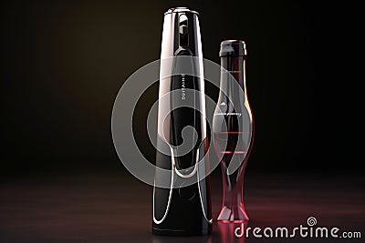 Stylish and compact electric wine openers for easy Stock Photo