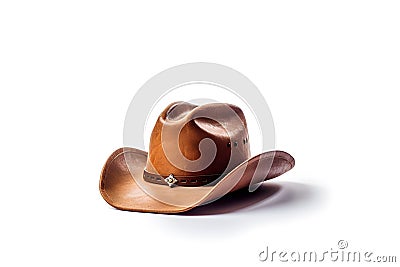 stylish cowboy hat on a white background. western culture. Generative AI Stock Photo