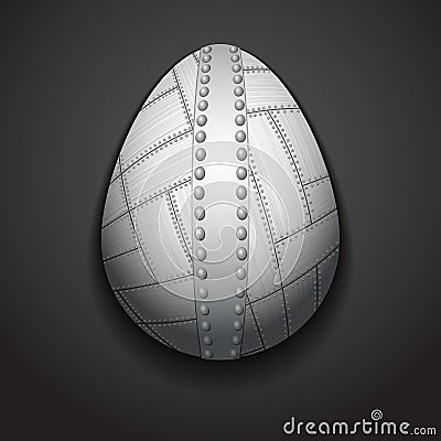 Stylish creative metal easter egg logo, Logo mock up template. Vector Illustration
