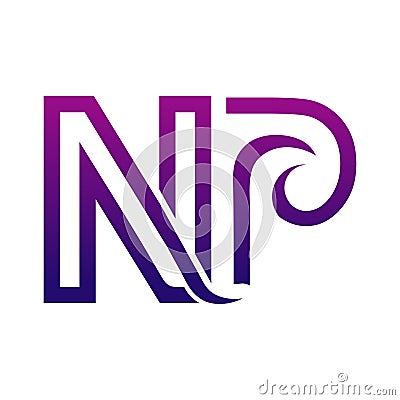 Stylish Creative NP logo icon design Vector Illustration