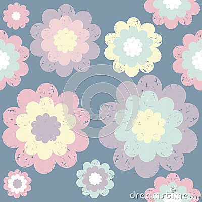 Stylish cute pattern with floral elements Vector Illustration