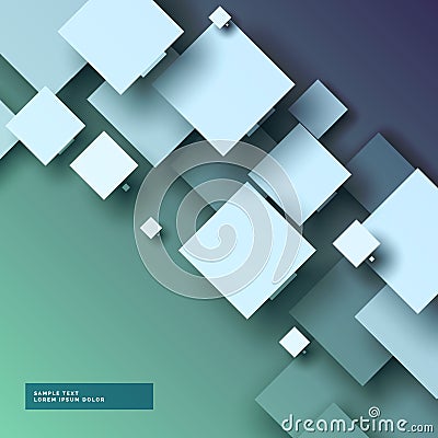 Stylish 3d abstract background with squares Vector Illustration