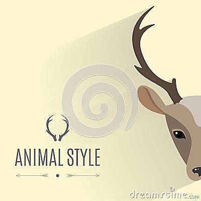 Stylish deer head. Animal portrait with flat design. Vector Illustration Vector Illustration