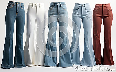 Stylish Denim Choices on generative ai . Stock Photo