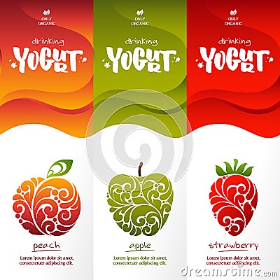 Stylish design for drinking yogurt Vector Illustration