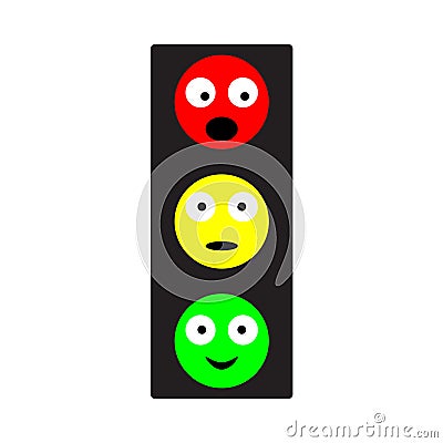 Stylish design of a traffic light in various forms Vector Illustration